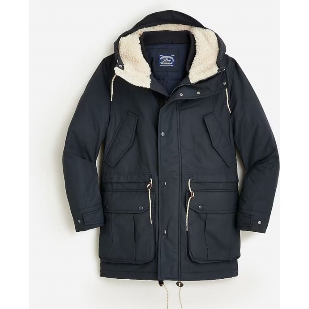 J.Crew Mens $490 Franconia Parka Navy Size S BJ472